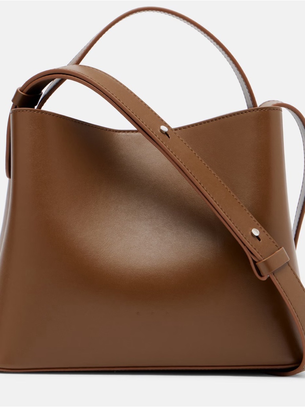 NWT AESTHER EKME Leather Bucket Crossbody in Brown- quiet luxury